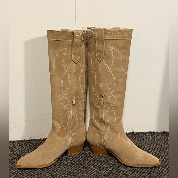 Steve Madden Shoes - Steve Madden Beige Suede Heeled Boots